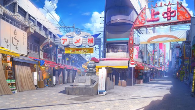 Lively shopping arcade
